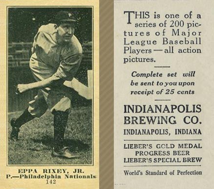 1916 Indianapolis Brewing Eppa Rixey #142 Baseball Card