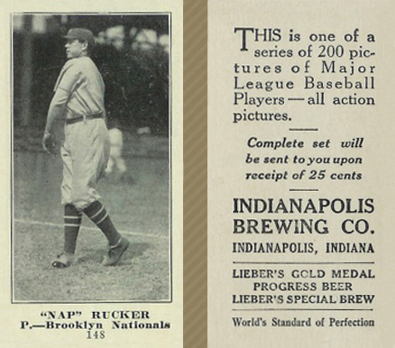 1916 Indianapolis Brewing Nap Rucker #148 Baseball Card