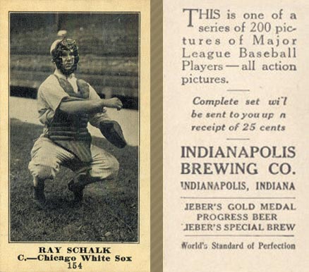 1916 Indianapolis Brewing Ray Schalk #154 Baseball Card