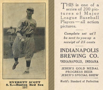 1916 Indianapolis Brewing Everett Scott #157 Baseball Card