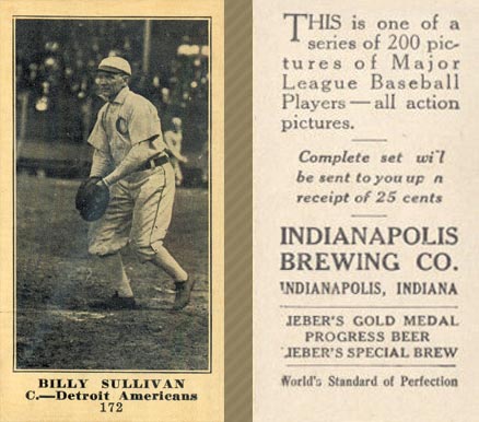 1916 Indianapolis Brewing Billy Sullivan #172 Baseball Card