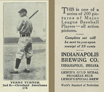 1916 Indianapolis Brewing Terry Turner #176 Baseball Card