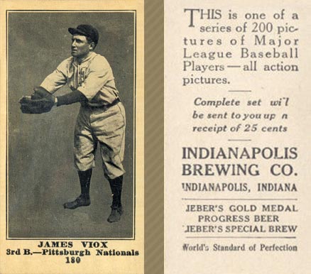 1916 Indianapolis Brewing James Viox #180 Baseball Card