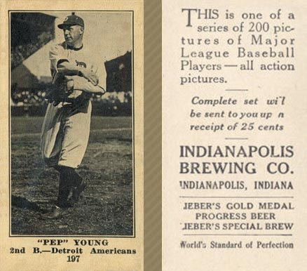 1916 Indianapolis Brewing Pep Young #197 Baseball Card