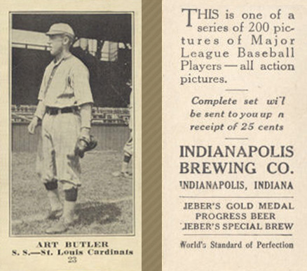 1916 Indianapolis Brewing Art Butler #23 Baseball Card