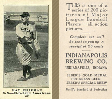 1916 Indianapolis Brewing Ray Chapman #30 Baseball Card