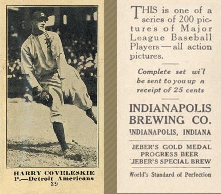1916 Indianapolis Brewing Harry Coveleskie #39 Baseball Card