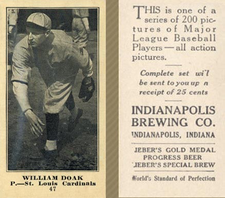 1916 Indianapolis Brewing William Doak #47 Baseball Card