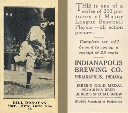1916 Indianapolis Brewing Bill Donovan #48 Baseball Card