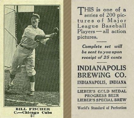 1916 Indianapolis Brewing Bill Fischer #57 Baseball Card