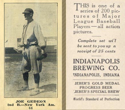 1916 Indianapolis Brewing Joe Gedeon #66 Baseball Card