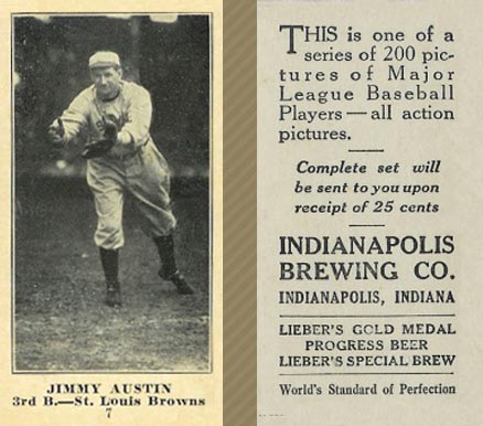 1916 Indianapolis Brewing Jimmy Austin #7 Baseball Card