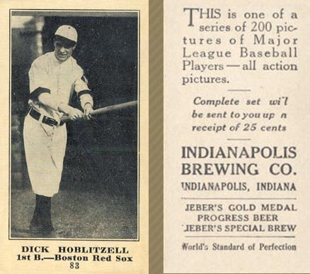 1916 Indianapolis Brewing Dick Hoblitzell #83 Baseball Card
