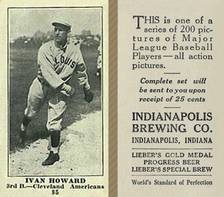1916 Indianapolis Brewing Ivan Howard #85 Baseball Card
