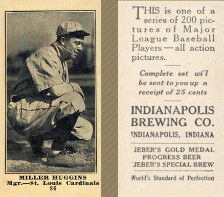 1916 Indianapolis Brewing Miller Huggins #86 Baseball Card