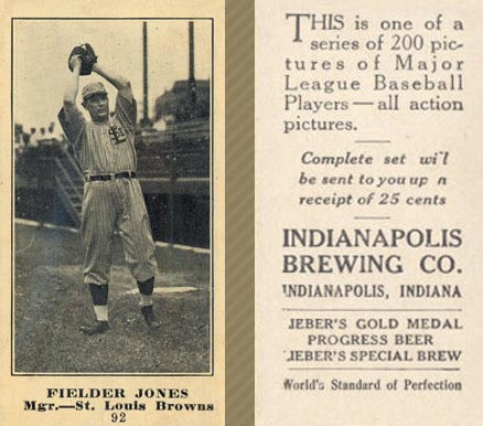1916 Indianapolis Brewing Fielder Jones #92 Baseball Card