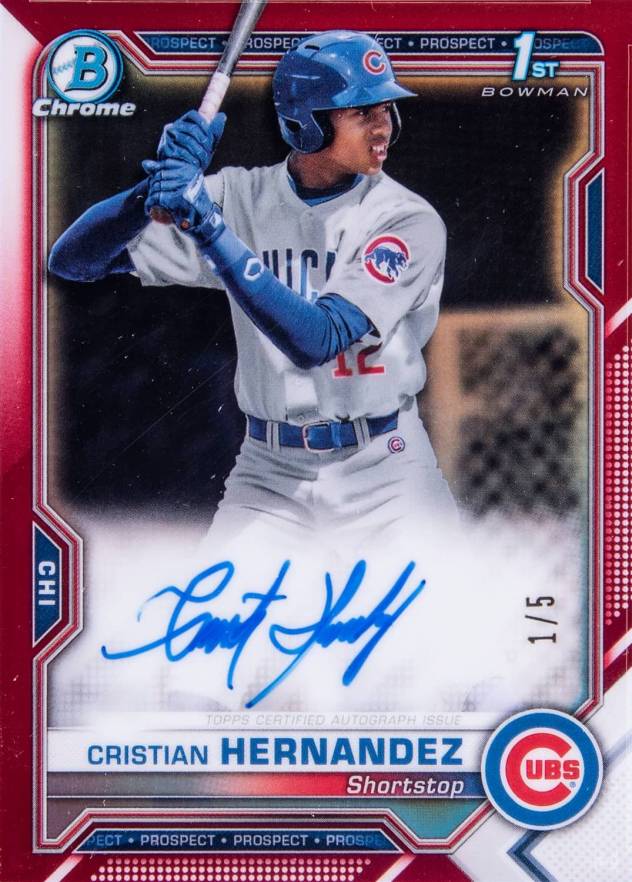 2021 Bowman Chrome Prospect Autographs Cristian Hernandez #CPACH Baseball Card