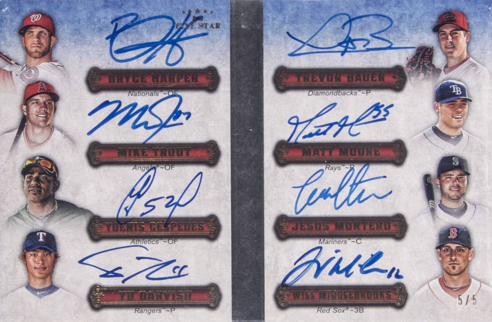 2012 Topps Five Star Eight Autograph Books Harper/Trout/Cespedes/Darvish/Bauer/Moore/Montero/Middlebrooks #1 Baseball Card