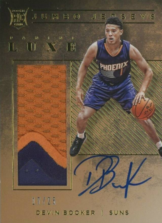 2015 Panini Luxe Rookie Jumbo Jersey Autograph Devin Booker #RJDBK Basketball Card