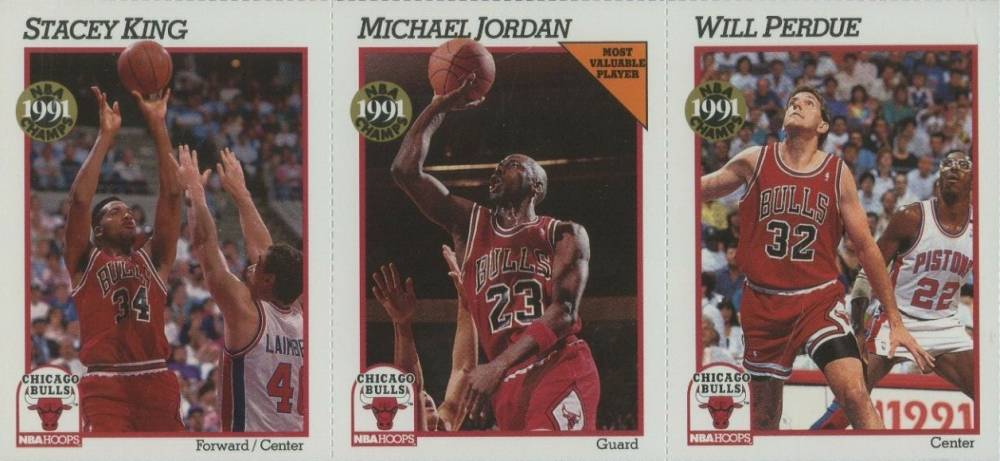 1991 Hoops Team Night Sheets Jordan/King/Perdue # Basketball Card