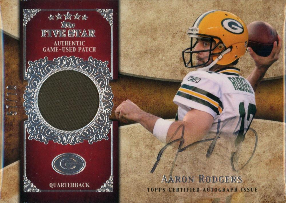 2011 Topps Five Star Veteran Autograph Patch Aaron Rodgers #AR Football Card