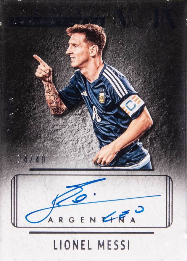 2016 Panini Noir Country Signatures Lionel Messi #CO-LM Soccer Card