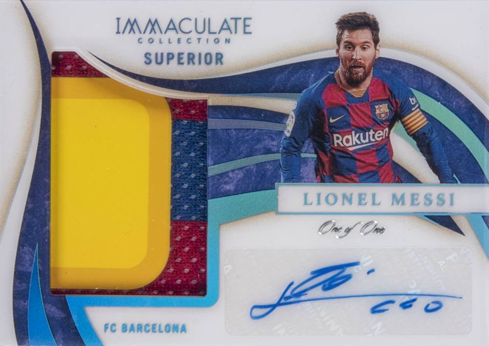 2020 Panini Immaculate Collection Superior Swatch Signatures Lionel Messi #SSLM Soccer Card