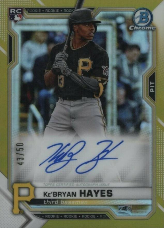 2021 Bowman Chrome Rookie Autographs KE'Bryan Hayes #CRAKH Baseball Card