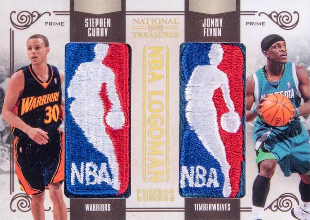 2009 Playoff National Treasures NBA Logoman Combos Curry/Flynn #6 Basketball Card