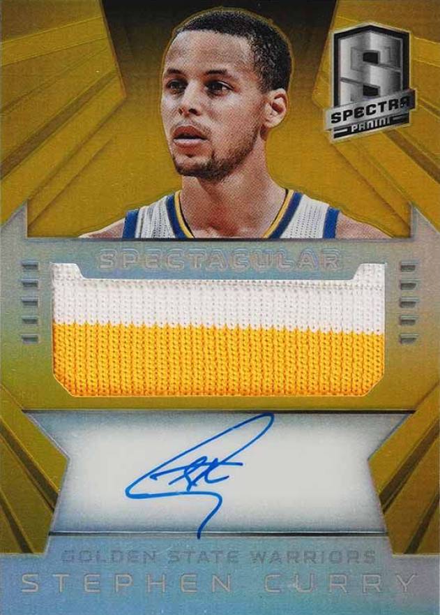 2014 Panini Spectra Spectacular Swatches Signatures Stephen Curry #SS-SC Basketball Card