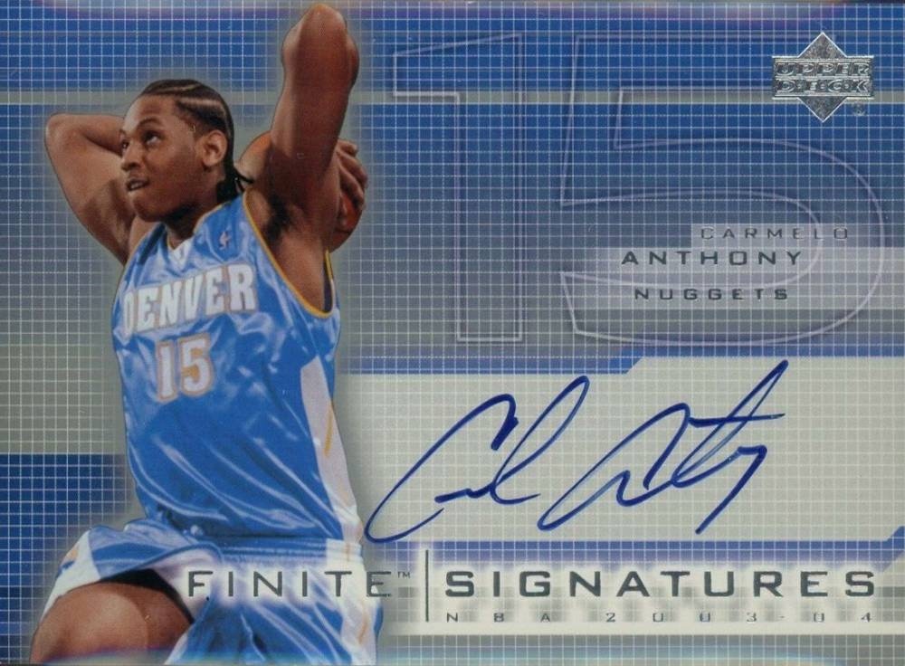 2003 Upper Deck Finite Finite Signatures Carmelo Anthony #CA Basketball Card
