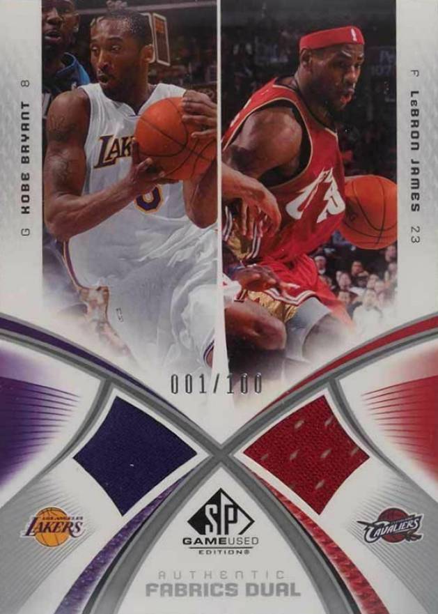 2004 SP Game Used Authentic Fabrics Dual Kobe Bryant/LeBron James #BJ Basketball Card
