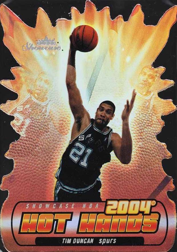 2004 Fleer Showcase Hot Hands Tim Duncan #8 Basketball Card