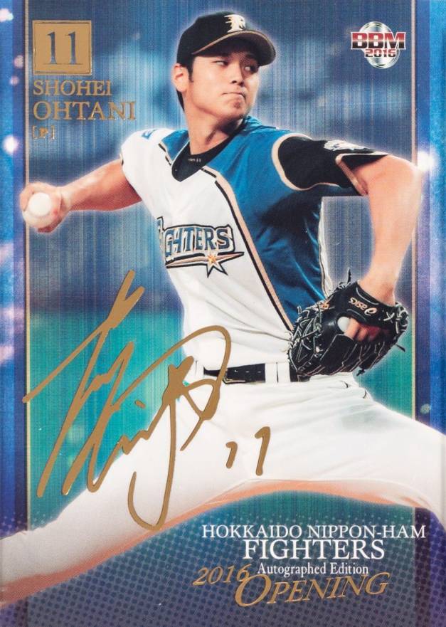 2016 BBM Hokkaido Nippon-Ham Fighters Autographed Edition Opening Shohei Ohtani #2 Baseball Card