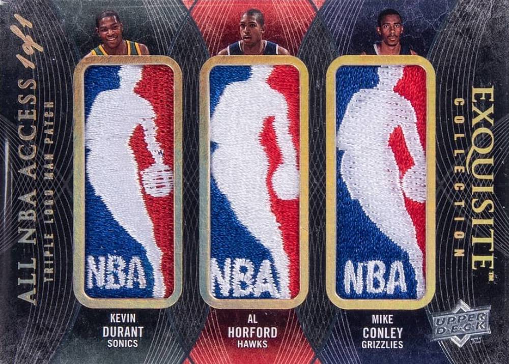 2007 Upper Deck Exquisite Collection All NBA Access Triple Logo Man Patch 1/1 Kevin Durant/Brandon Roy/Chris Paul #PRD Basketball Card