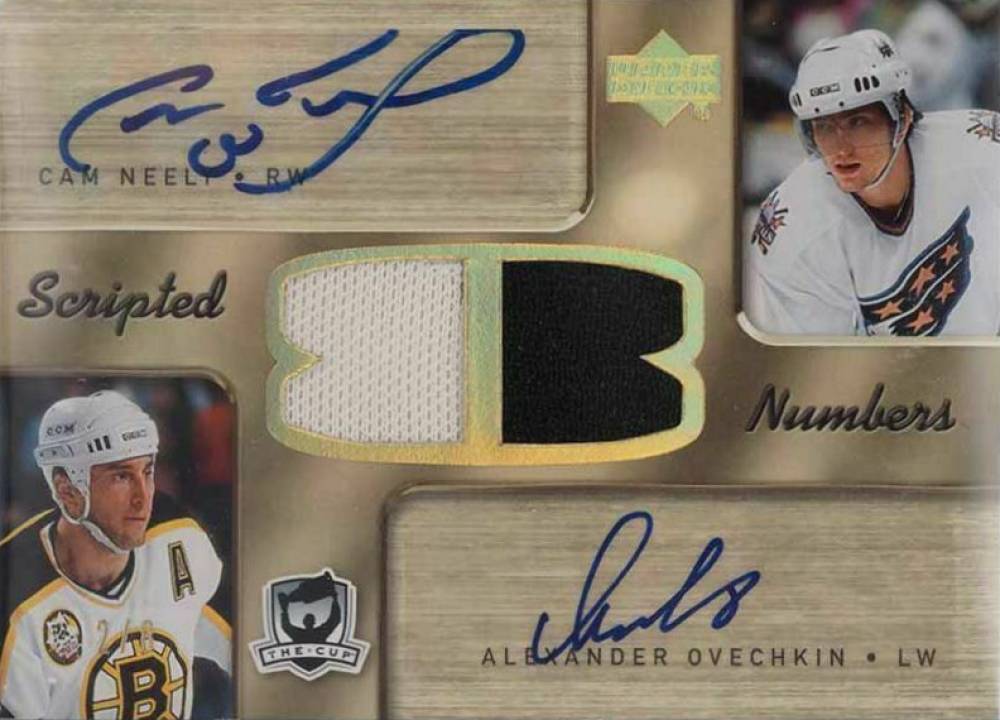 2005 Upper Deck the Cup Scripted Numbers Cam Neely/Alexander Ovechkin #SN-NO Hockey Card