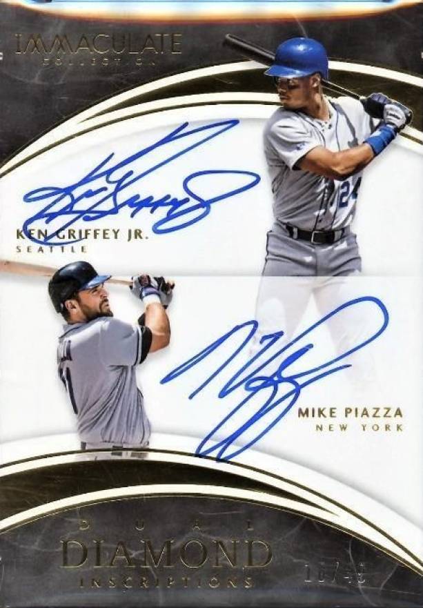 2016 Panini Immaculate Dual Diamond Inscriptions Ken Griffey Jr./Mike Piazza #DDIGP Baseball Card