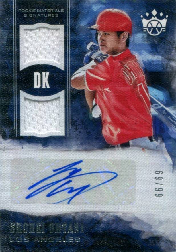 2018 Panini Diamond Kings DK Rookie Materials Signatures Shohei Ohtani #SO Baseball Card