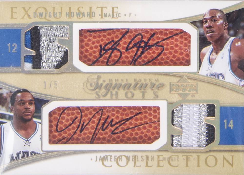 2004 UD Exquisite Collection Dual Signature Shots Patches Howard/Nelson #DSSP-HN Basketball Card