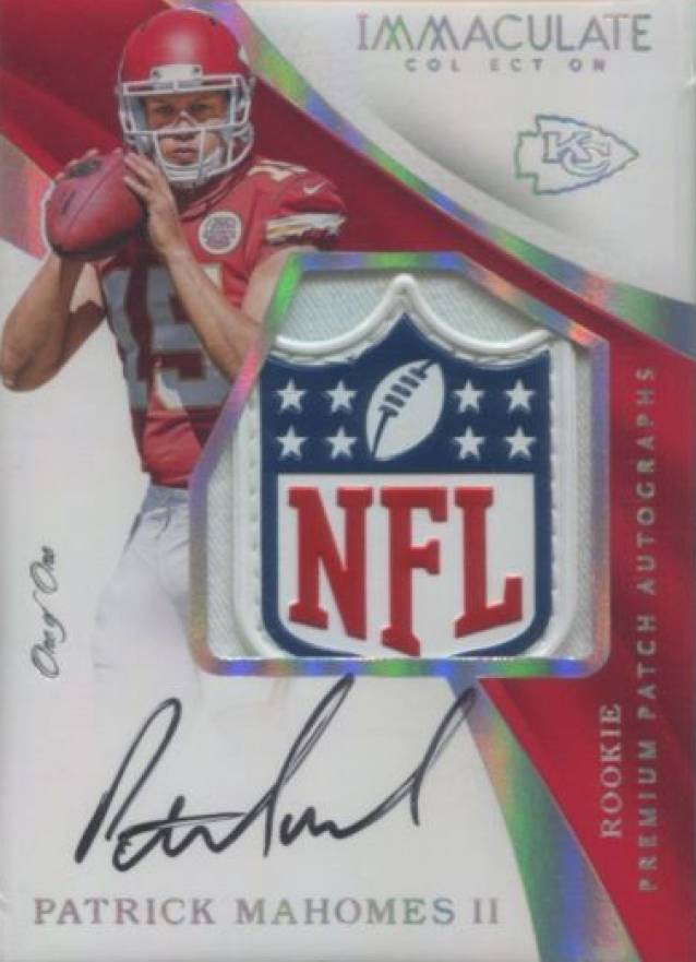 2017 Panini Immaculate Collection Rookie Premium Patch Autograph Patrick Mahomes II #PR-PM Football Card