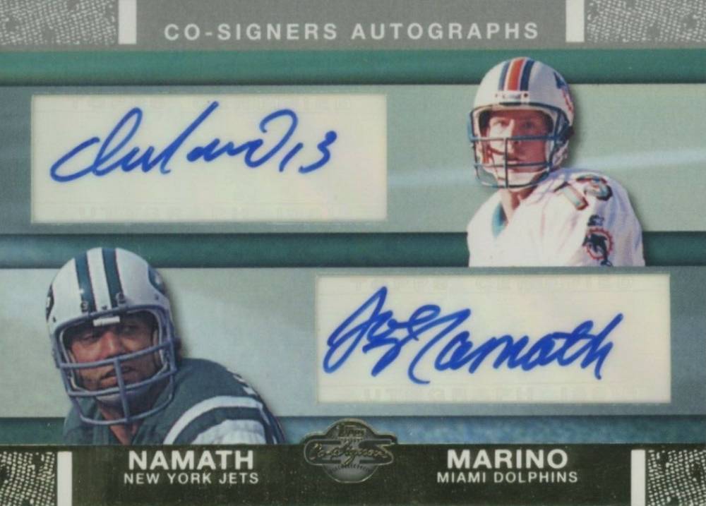 2007 Topps CO-Signers CO-Signers Autographs Dan Marino/Joe Namath #CSAMN Football Card