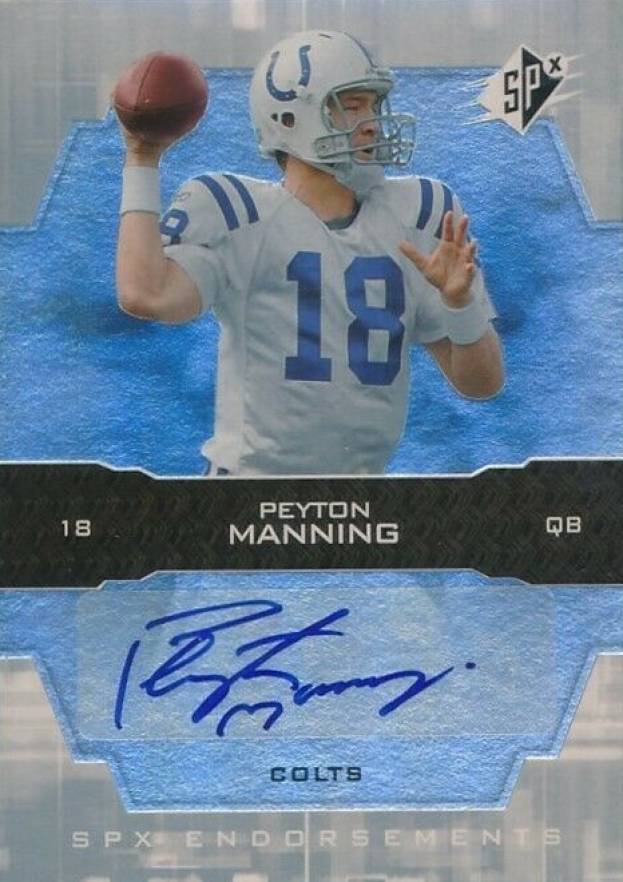 2007 SPx Endorsements Peyton Manning #PM Football Card