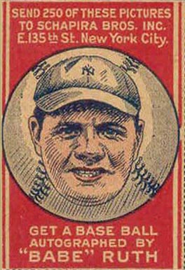 1921 Schapira Bros. Babe Ruth-Hand Cut Portrait # Baseball Card
