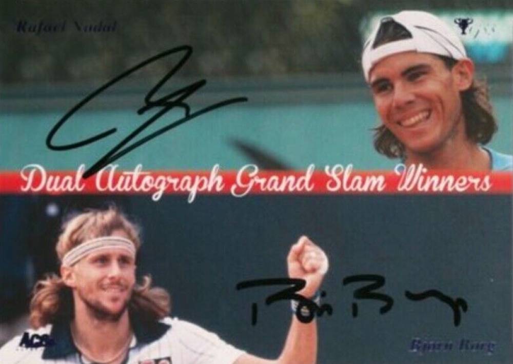 2012 Ace Authentic Grand Slam 3 Dual Autographs Bjorn Borg/Rafael Nadal #DA4 Other Sports Card