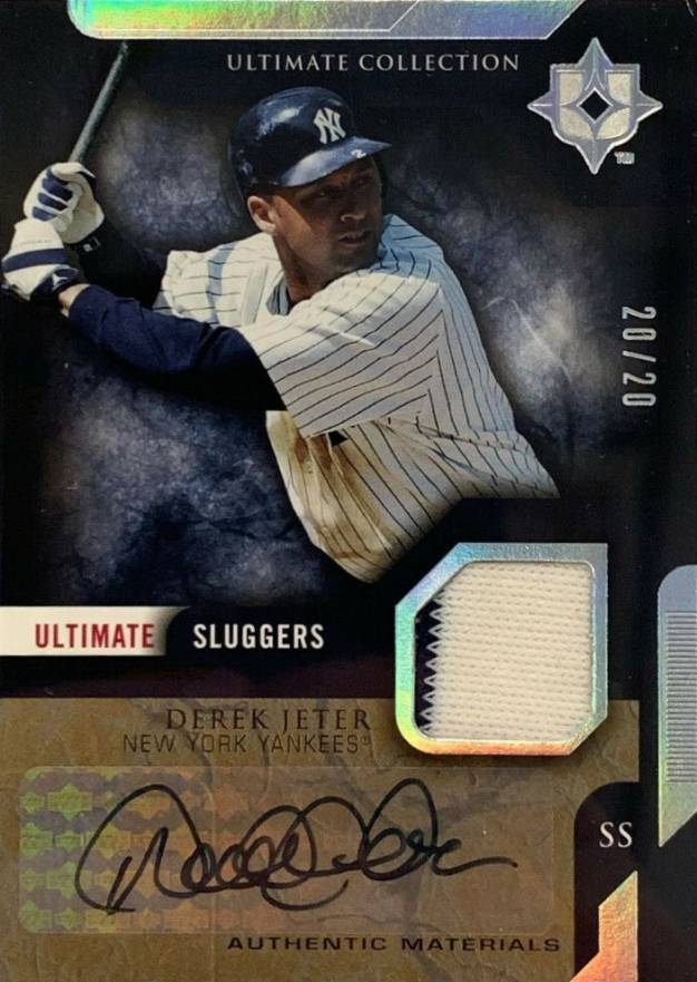 2005 Ultimate Collection Ultimate Sluggers Signature Materials Derek Jeter #SL-DJ Baseball Card