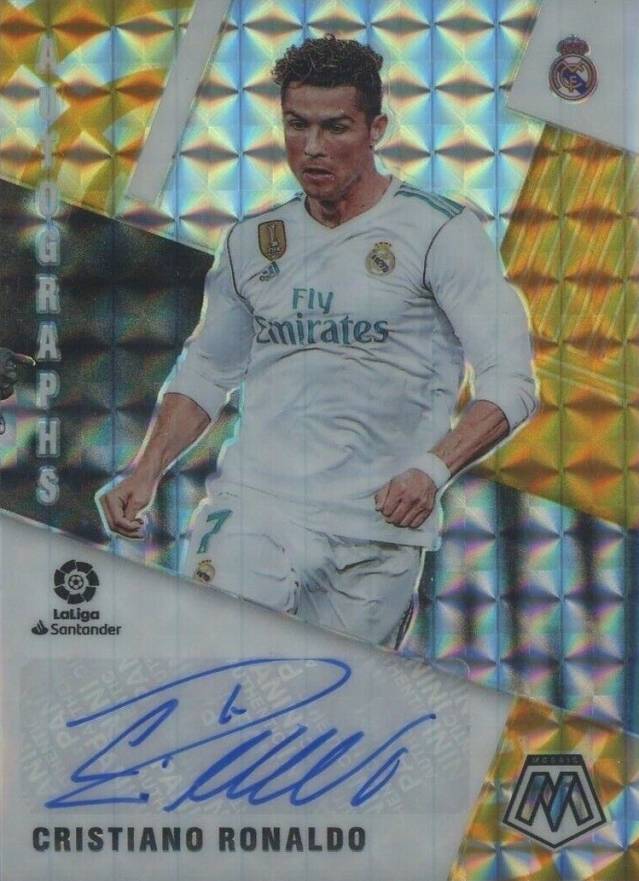 2020 Panini Mosaic La Liga Autographs Cristiano Ronaldo #CR7 Soccer Card