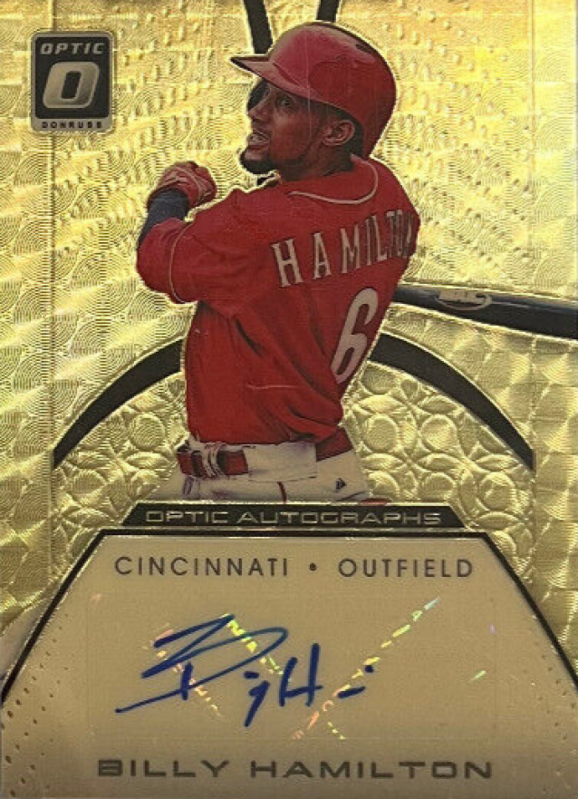 2016 Panini Donruss Optic Optics Autographs Billy Hamilton #OABH Baseball Card