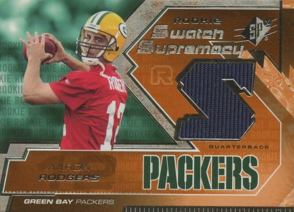 2005 SPx Rookie Swatch Supremacy Aaron Rodgers #RS-AR Football Card
