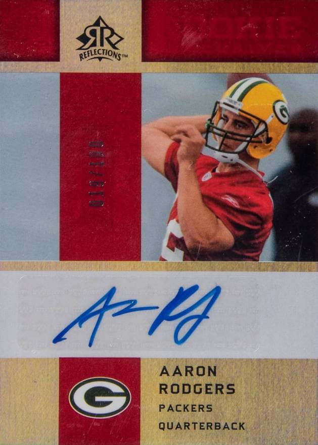 2005 Upper Deck Reflections Rookie Exclusives Autograph Aaron Rodgers #RE-AR Football Card