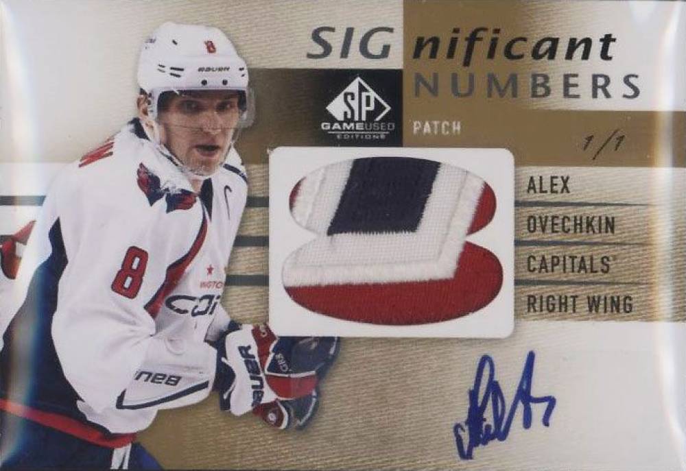 2013 SP Game Used Significant Numbers Autographs Alex Ovechkin #SN-AO Hockey Card